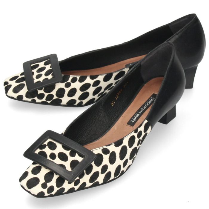 ラボキゴシ ワークス パンプス RABOKIGOSHI works レディース 12786 靴 スクエアトウバックルパンプス 4cm 本革 日本製