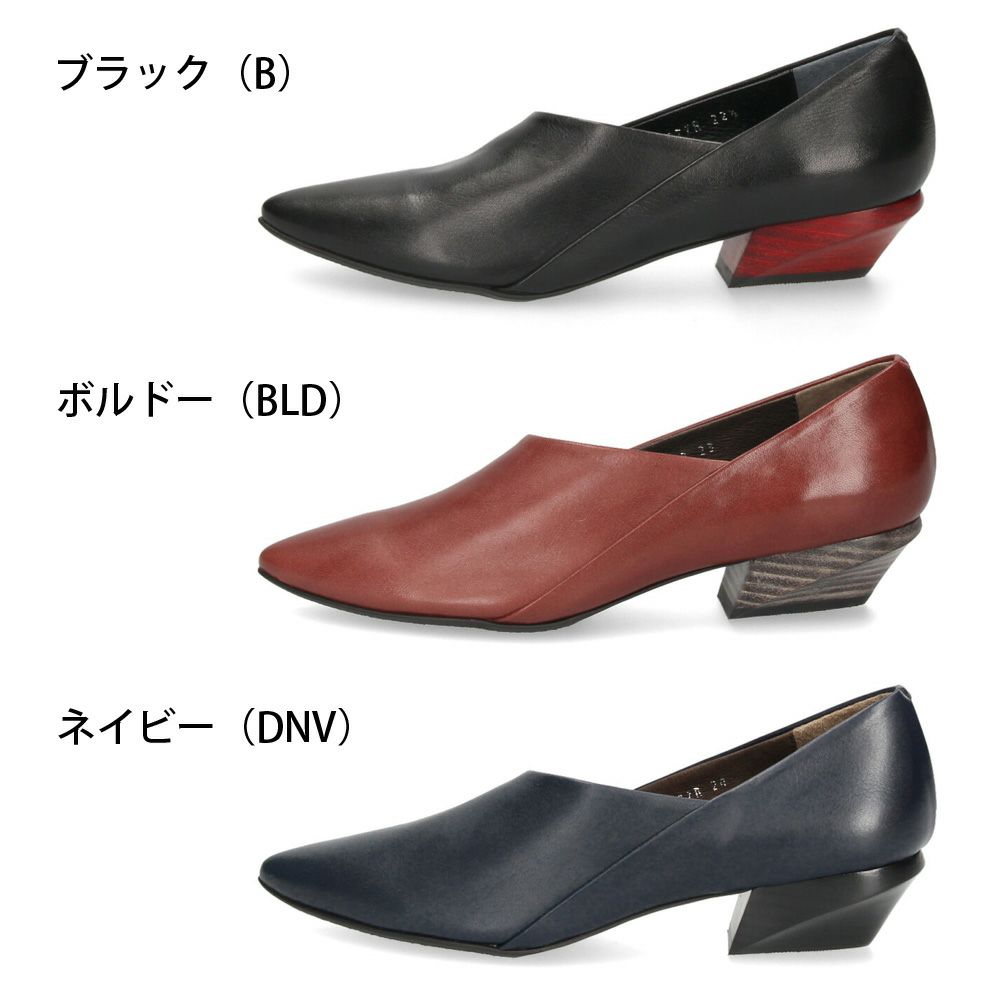 パンプス 痛くない 歩きやすい 本革 ローヒール 日本製 きれいめ 仕事用 通勤 オフィス おしゃれ 黒 レザー スリッポンパンプス RABOKIGOSHI works ラボキゴシワークス 12377R