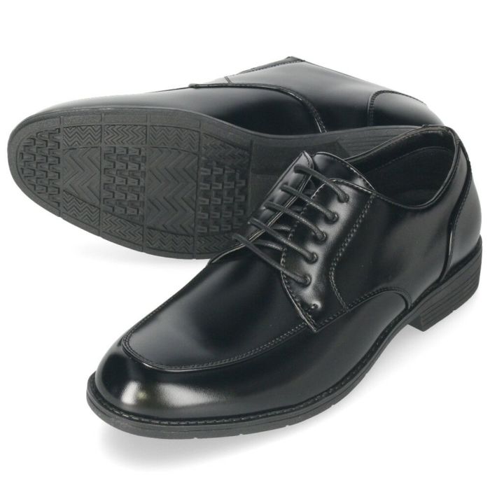 ビジネスシューズ 防水 幅広 5E EEEEE ゆったり 黒 メンズ 紳士 仕事 通勤 リクルート プレーントゥ ローファー Uチップ 合皮 Parade 4101 4102 4103 4104