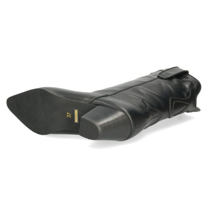 レディース ブーツ ロング ウエスタンブーツ ホワイト 黒 ブラック ヒール mio notis 40312