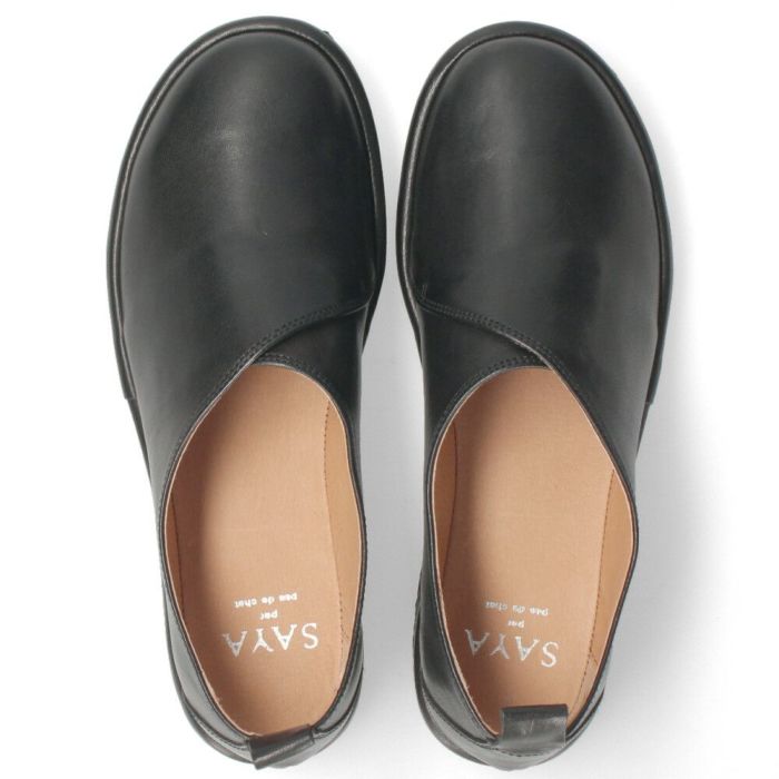 サヤ SAYA 靴 ラボキゴシ スリッポン レディース クレープ本革 51203 スリッポンシューズ ラウンドトウ プラット製法 日本製