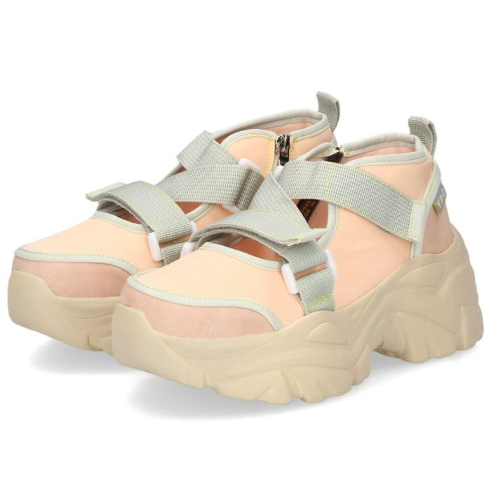 厚底スニーカー レディース ストラップ 黒 白 ピンク アイボリー 幅広 ヨースケ 靴 YOSUKE 4450053 ブラック ホワイト ベージュ タンクソール ベルクロ 脚長効果