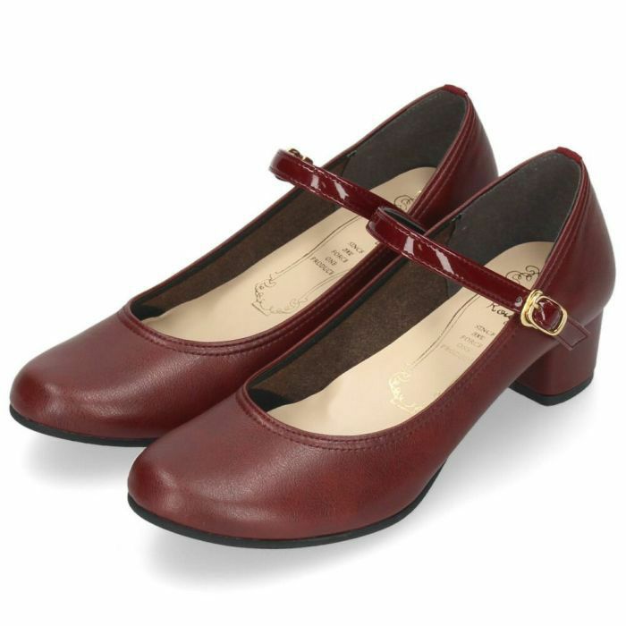 パンプス ヒール レディース 日本製 ストラップ ラウンドトゥ 黒 ブラック グレー ワイン カーキ 靴 18301 metal rouge メタルルージュ