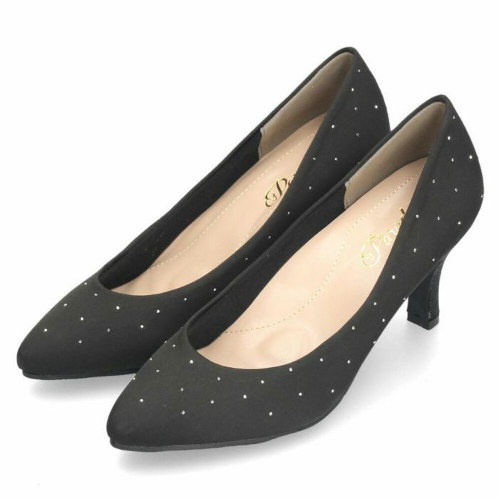 パーティ フォーマル パンプス 痛くない レディース 7cm アーモンドトゥ 極ふわっ ドレス ハイヒール ラメヒール キラキラ Parade 24014