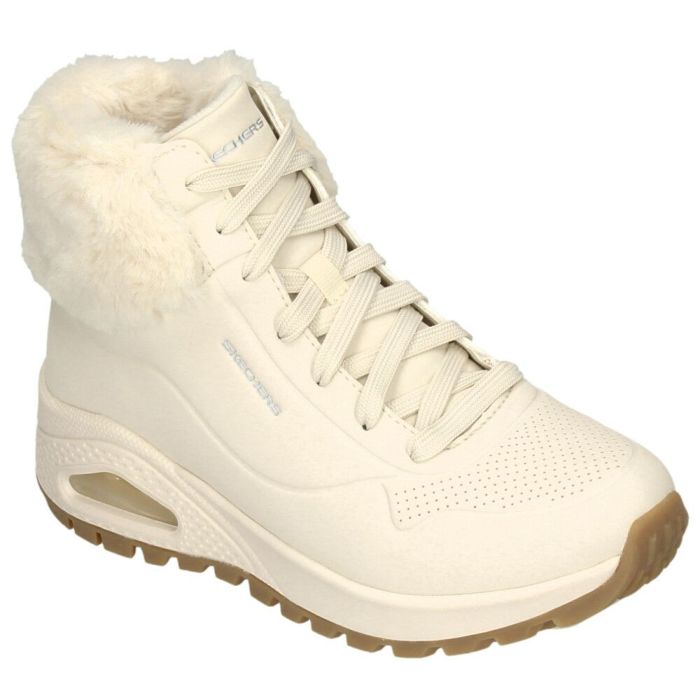 スケッチャーズ レディース スニーカー ブーツ 防寒 保温 ウノ ラギッド フォール エア ブラック 黒 ナチュラル 普通幅 サイドジップ ハイカット SKECHERS 167274