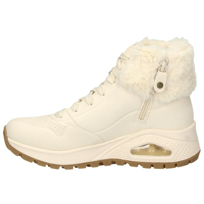 スケッチャーズ レディース スニーカー ブーツ 防寒 保温 ウノ ラギッド フォール エア ブラック 黒 ナチュラル 普通幅 サイドジップ ハイカット SKECHERS 167274