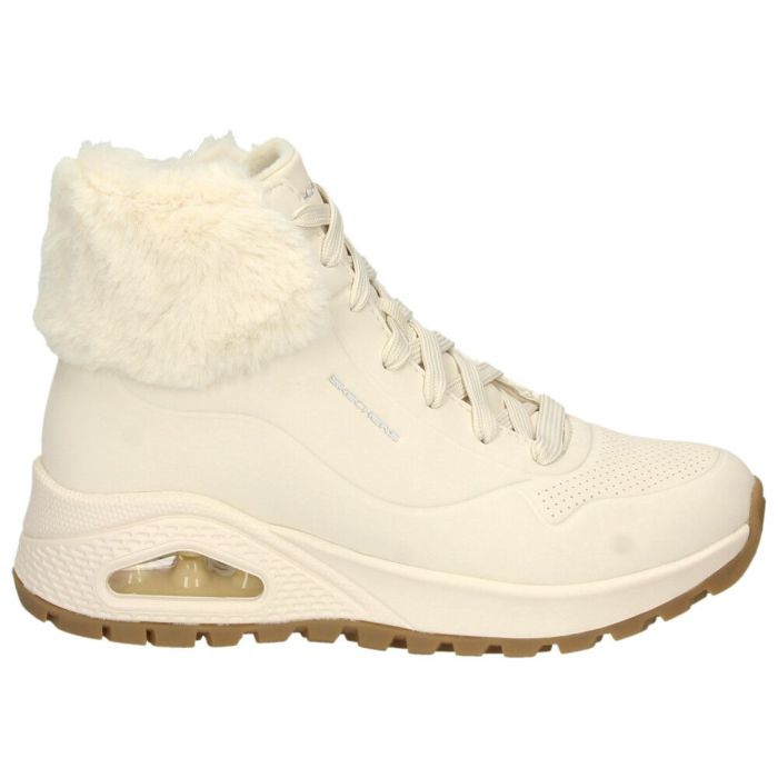 スケッチャーズ レディース スニーカー ブーツ 防寒 保温 ウノ ラギッド フォール エア ブラック 黒 ナチュラル 普通幅 サイドジップ ハイカット SKECHERS 167274