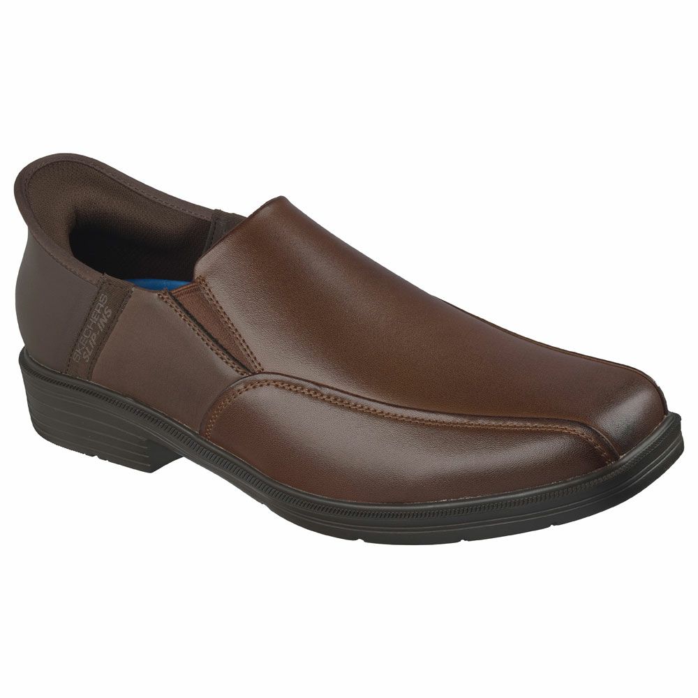 スケッチャーズ スリップインズ メンズ SKECHERS Slip-ins ビジネスシューズ スリッポン ハンズフリー リラックスドフィット 205169 BLK COG ブラック コニャック 履きやすい 靴 ノーマル幅 つま先幅広