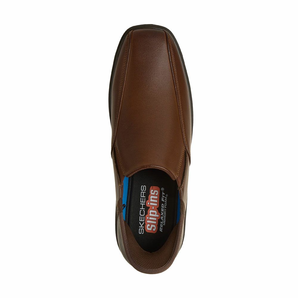 スケッチャーズ スリップインズ メンズ SKECHERS Slip-ins ビジネスシューズ スリッポン ハンズフリー リラックスドフィット 205169 BLK COG ブラック コニャック 履きやすい 靴 ノーマル幅 つま先幅広
