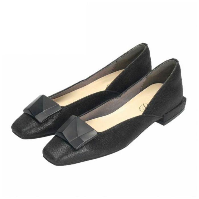 パンプス 91103 Parade 靴 スクエアトゥ ストーン飾り ローヒール 太ヒール オフィス セレモニー パレード