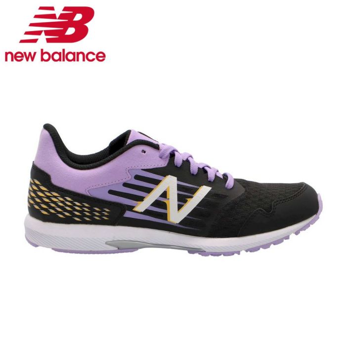 ニューバランス キッズ ジュニア スニーカー new balance NB Hanzo J V6 YPHANZ L6 ブラック/パープル 子供 靴 運動 通学 ランニングシューズ ワイズM