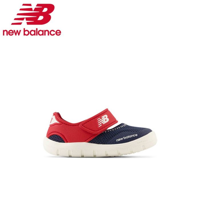 ニューバランス サンダル ベビー キッズ new balance IO208SE2 ネイビー/レッド 子供靴 水陸両用 ストラップ 面ファスナー ベルクロ ワイズW