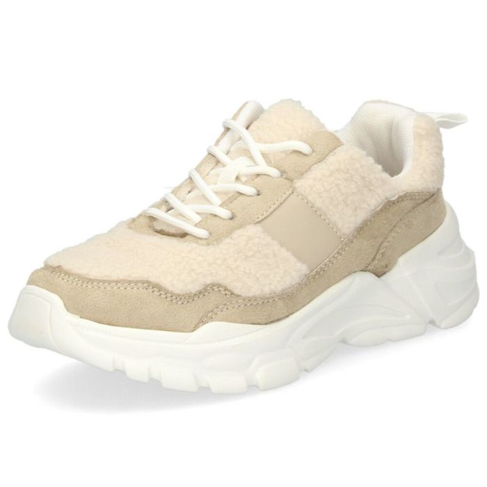 レディース スニーカー 厚底 軽量 ボア アマート Amaort 1053 ベージュ ブラウン 履きやすい かわいい 脚長効果 通勤 通学 靴