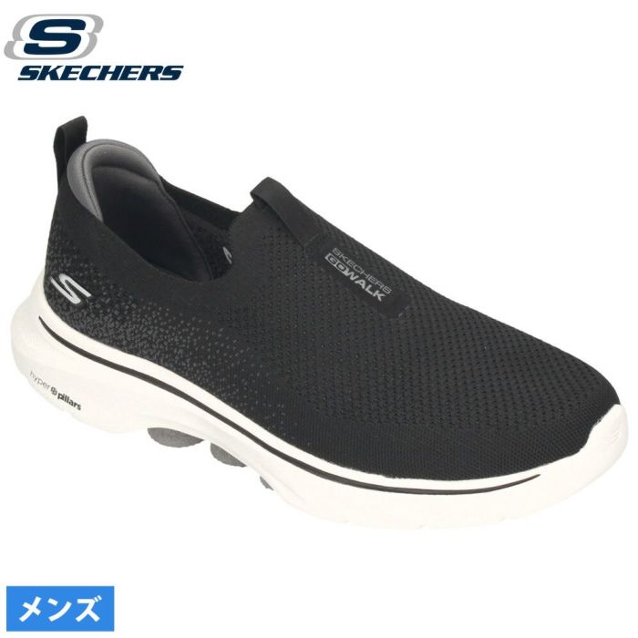 スケッチャーズ メンズ スニーカー スリッポン SKECHERS ゴーウォーク 7 ウォーキングシューズ 216633 BKCC ブラック/チャコール 普通幅 軽量 黒