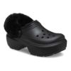 クロックス レディース 厚底 かわいい crocs ストンプ ラインド クロッグ STOMP LINED CLOG 208546 軽量 チャンキーソール ブラック ホワイト 黒 白 ふわふわ