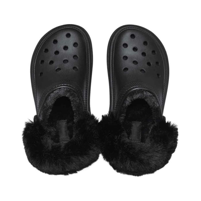 クロックス レディース 厚底 かわいい crocs ストンプ ラインド クロッグ STOMP LINED CLOG 208546 軽量 チャンキーソール ブラック ホワイト 黒 白 ふわふわ