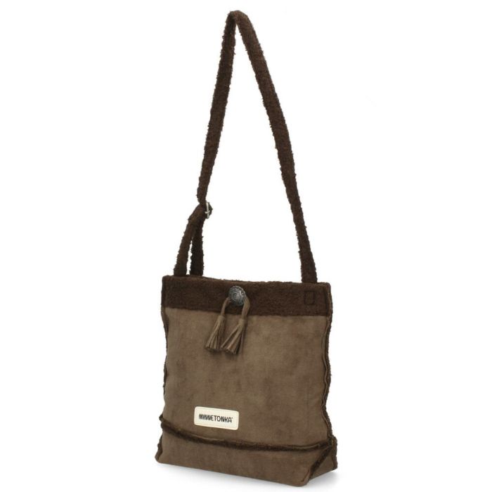 ミネトンカ ショルダーバッグ レディース バッグ おしゃれ 肩掛け スエード ボア 806773 ブラウン ブラック アイボリー 茶色 白 デイリーユース かばん MINNETONKA