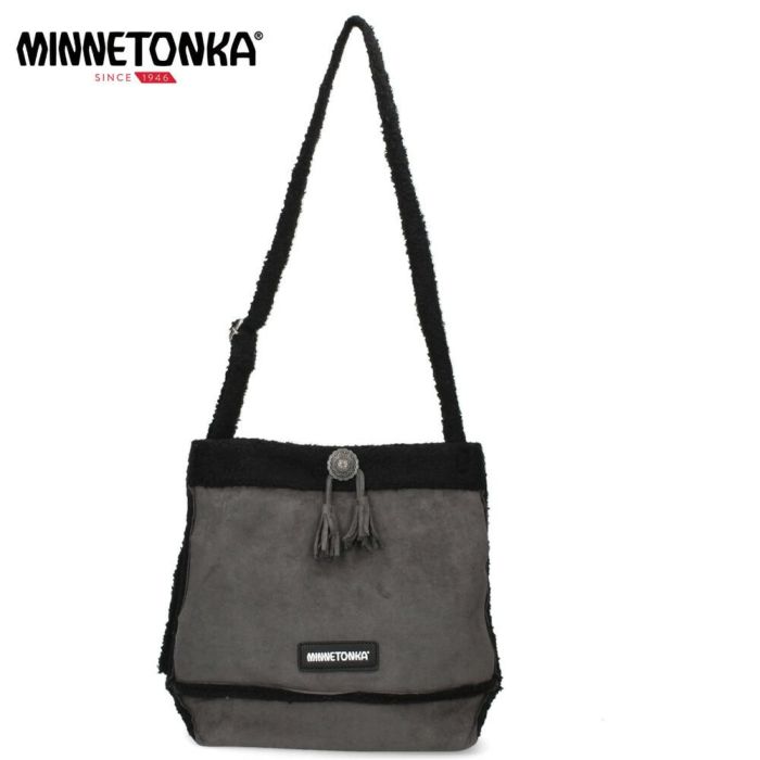 ミネトンカ ショルダーバッグ レディース バッグ おしゃれ 肩掛け スエード ボア 806773 ブラウン ブラック アイボリー 茶色 白 デイリーユース かばん MINNETONKA