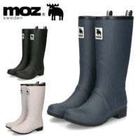 モズ レインブーツ 長靴 レディース 雪 防水ブーツ ロング MOZ 8035 黒 ネイビー アイボリー スノーブーツ 防寒 あったかい