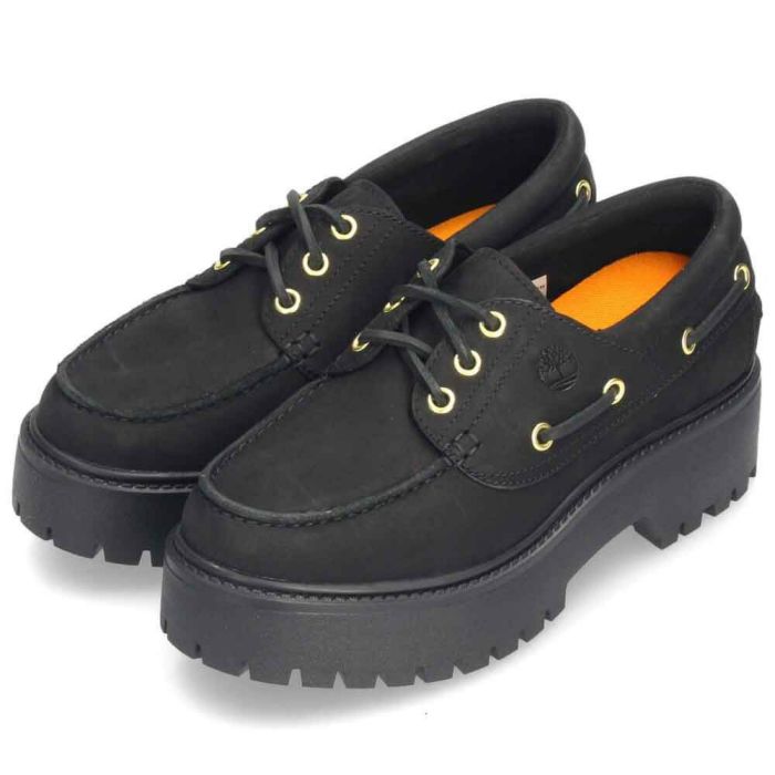 Timberland ティンバーランド レディース 厚底 モカシン 本革 レザー ストーン ストリート ボート シューズ 0A6AVE 0A2QDM ブラック 黒 ルートビア 靴