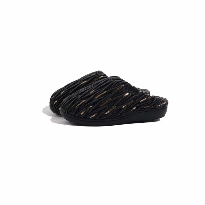 SUBU サンダル スブ 冬用サンダル レディース スリッポン 秋冬 スリッパ ルームシューズ 外履き 内履き あったかい サボ ハレモケモ HR1 HR2 HR3 ブラック ゴールド シルバー 黒 スパンコール 【正規販売店】