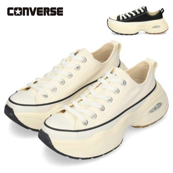 コンバース レディース スニーカー ローカット 厚底 レースアップ オールスター サージトレーナー CONVERSE ALL STAR SURGETRAINER OX 312411 312412 オフホワイト ブラック 紐靴 黒 白 カジュアル シンプル レトロスポーティ シューズ