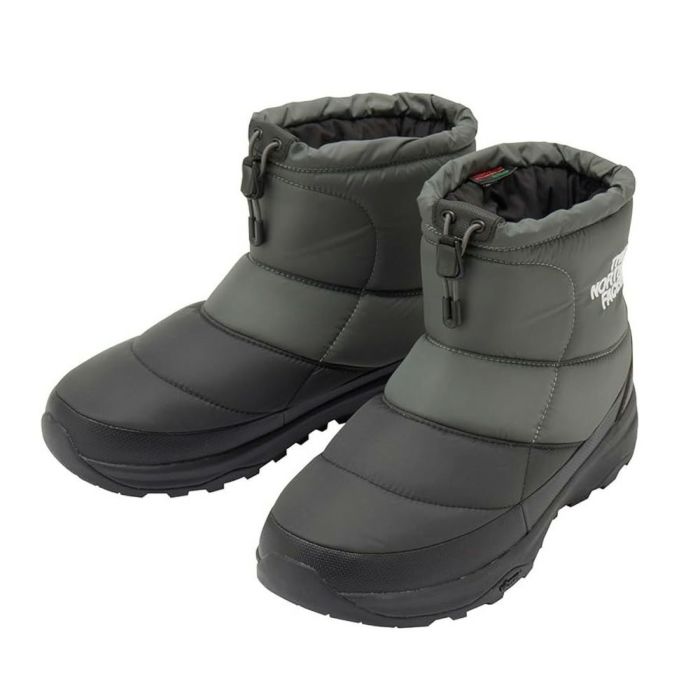 ノースフェイス メンズ レディース ブーツ 防水 ヌプシ ブーティ ウォータープルーフ ロゴ ショート アークティックグリップ NF52485 防滑 保温 撥水 靴 シューズ 黒 ブラック グレー THE NORTH FACE