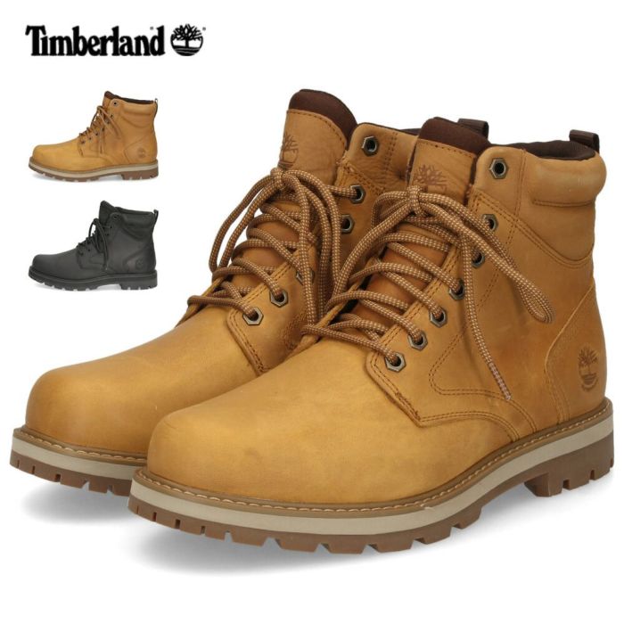 Timberland ティンバーランド メンズ ブーツ 幅広 ワイド 本革 防水 0A69UH ブリットン ロード ミッド レースアップ ウォータープルーフ ブーツ フルグレインレザー ブラック ウィート 黒 茶 紐靴