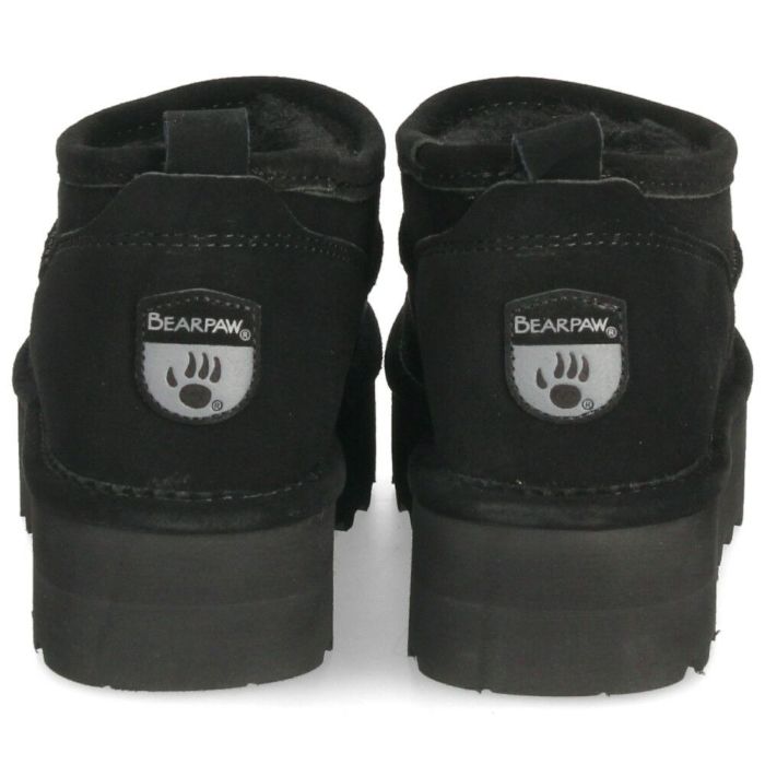 ブーツ レディース 厚底 ムートンブーツ ショート 防寒 保温 ボア 軽量ソール 撥水 黒 茶色 スエード 靴 秋冬 ベアパウ Retro Super Shorty 3051W BEARPAW