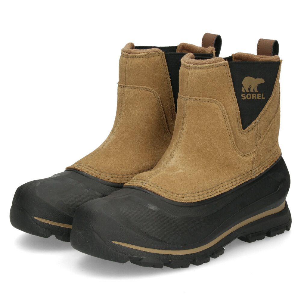 ソレル スノーブーツ メンズ スエード 本革 ウィンターブーツ SOREL バクストンプルオン ブーツウォータープルーフ NM5182 BUXTON PULL ON BOOT WP 防水 保温 防寒 防滑 雪 サイドゴア 黒 ブラック