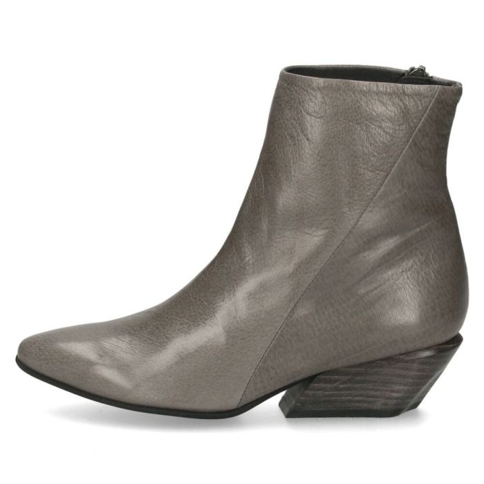 ラボキゴシ ワークス レディース ブーツ 本革 チャンキーヒール ポインテッドトウ ショートブーツ 12797 ファスナー付き ジッパー付き 黒 ブラック グレー 日本製 RABOKIGOSHI works