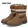 ミネトンカ ブーツ レディース MINNETONKA JOLI ジョリ 82047 82045 ニットブーツ ショートブーツ ローヒール ファブリック クッション 厚底 防寒