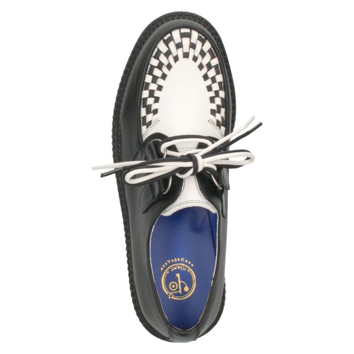 ヨースケ 厚底 ラバーソール 靴 レディース 2810125 ブラック ホワイト マルチ チェック柄 カジュアル レースアップシューズ YOSUKE