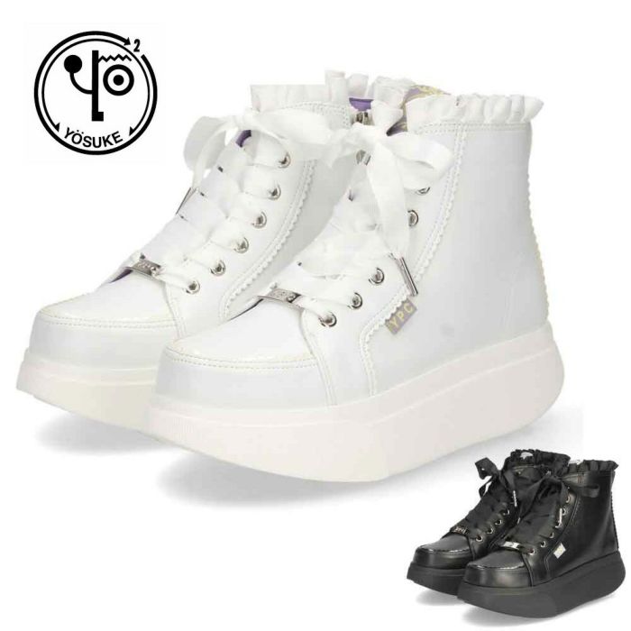 ヨースケ YOSUKE レディース 厚底スニーカー 3E 幅広 4450062 ホワイト
