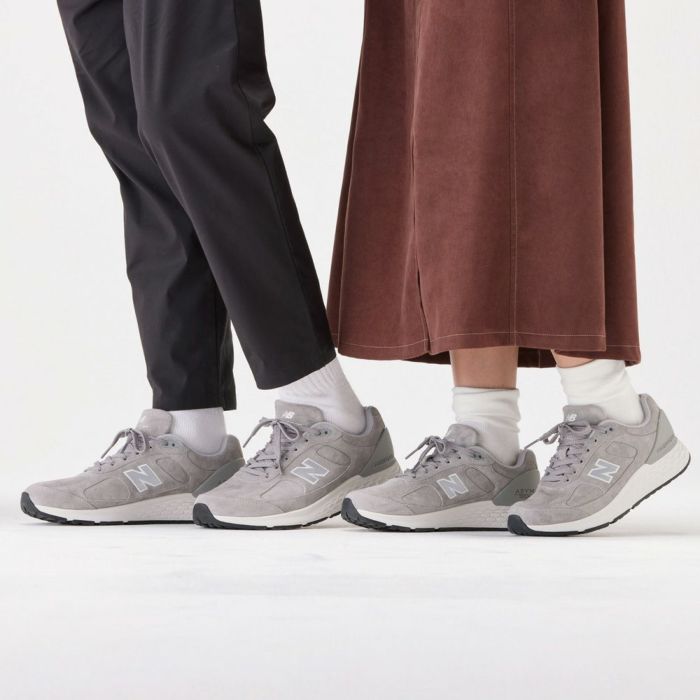 ニューバランス レディース スニーカー ウォーキングシューズ 幅広 本革 UW1880 G1 2E new balance NB グレー ゆったり 歩きやすい