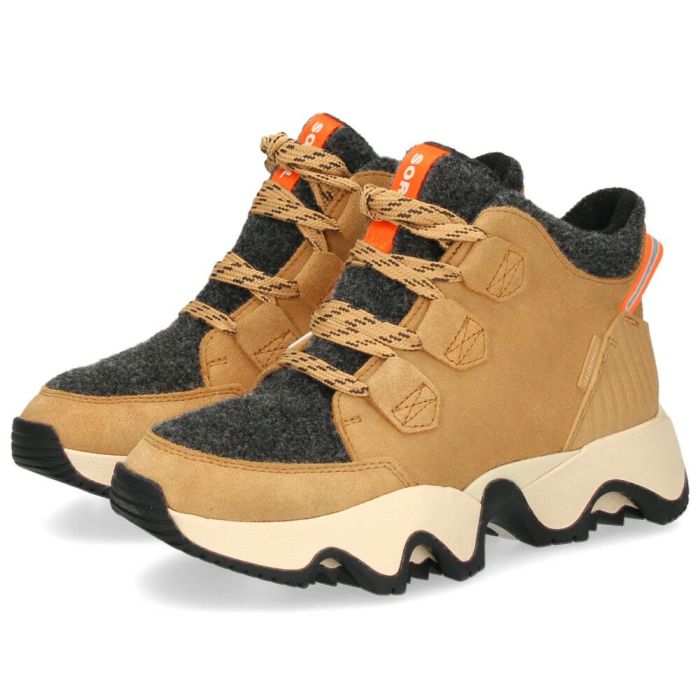 ソレル スニーカー レディース キネティックインパクト カリブープラス SOREL NL5128 ミドルカット 防水 本革 防滑 軽量 厚底 防寒 保温 