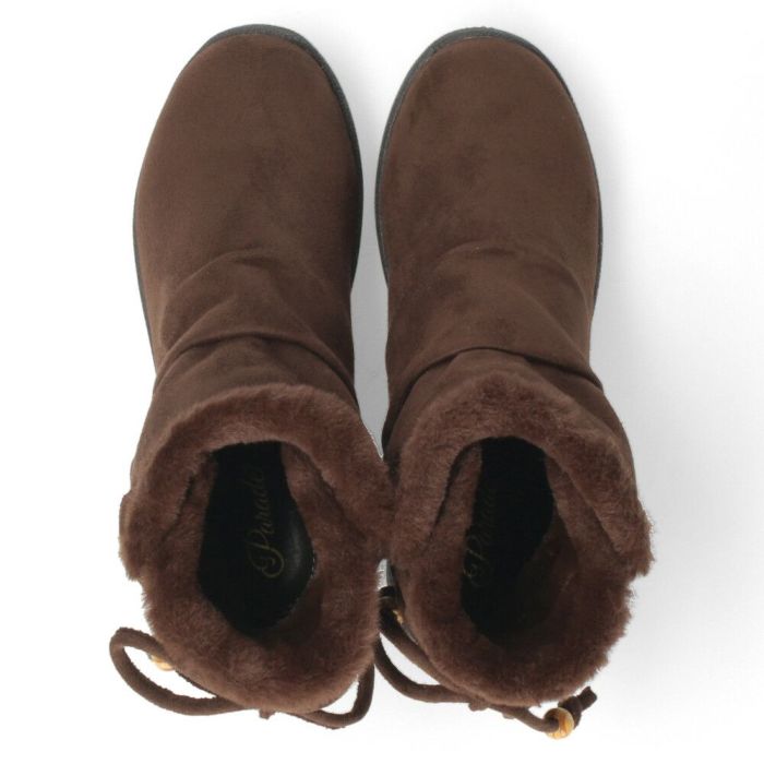 ショートブーツ レディース 幅広 3E 軽量 4cm防水 防滑 抗菌 防臭 帯電軽減 血行促進 黒 ブラック ダークブラウン オーク Parade PA7773 靴