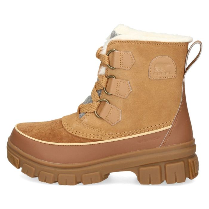 ソレル スノーブーツ レディース ワイド スエード 本革 ウィンターブーツ SOREL ティボリ5 ウォータープルーフ NL5113 TIVOLI V WP 防水 保温 防滑 透湿 冬 雪 黒 ブラック カリー