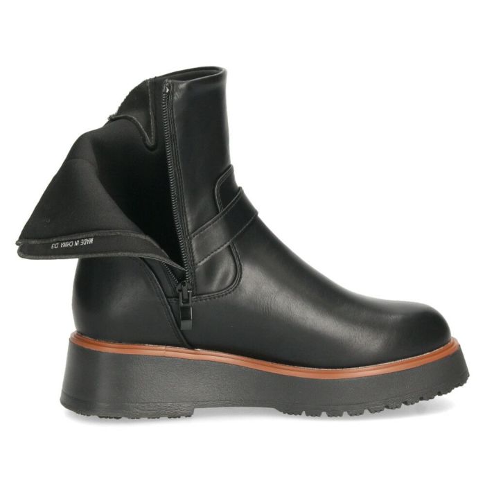 エンジニアブーツ レディース ショートブーツ 軽量 ブラック 撥水 耐水 厚底 ジッパー マンチェッタ MASCHIETTA 9304 