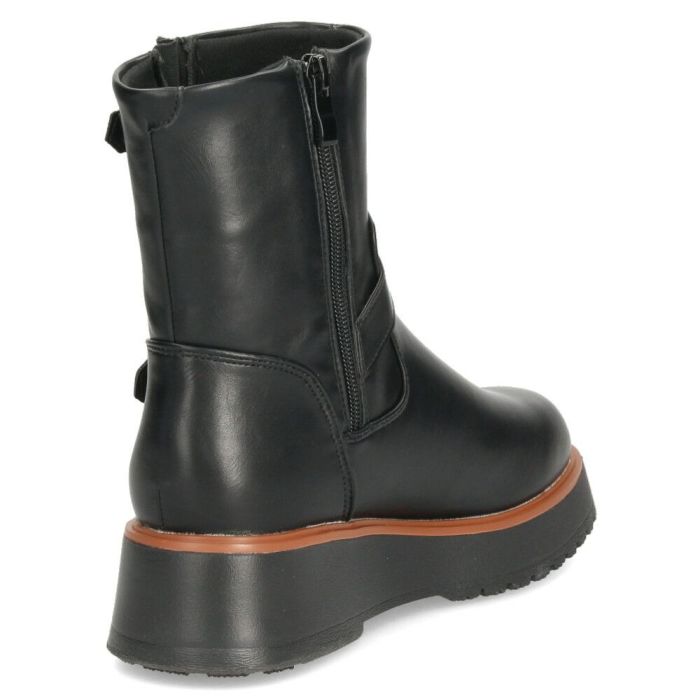 エンジニアブーツ レディース ショートブーツ 軽量 ブラック 撥水 耐水 厚底 ジッパー マンチェッタ MASCHIETTA 9304 