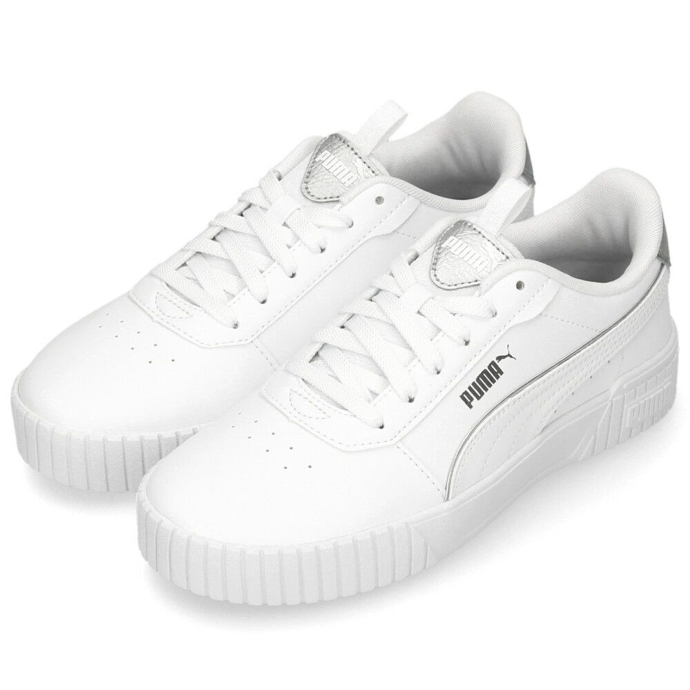 プーマ スニーカー レディース ローカット シューズ キャリーナ 2.0 ポップアップ メタリック PUMA 393214 01 02 黒 ブラック 白 靴