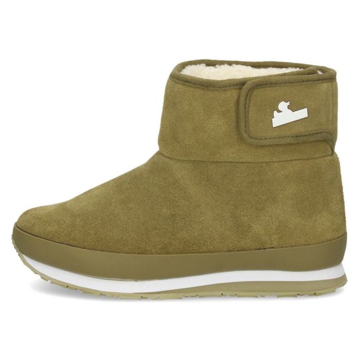 ショートブーツ レディース 撥水 防寒 本革 スエード ベルクロ マジックテープ ボア スニーカーソール RUBBER DUCK SPORTYSUEDE ラバーダック スポーティ スエード 黒 ブラック ベージュ カーキ 冬