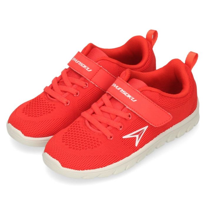 瞬足 スニーカー 男の子 女の子 キッズ ジュニア ベルクロ ゴム紐 シューズ JC-951 HIS9510 レッド ブルー ピンク ブラック 2E 運動靴 シュンソク 日本製