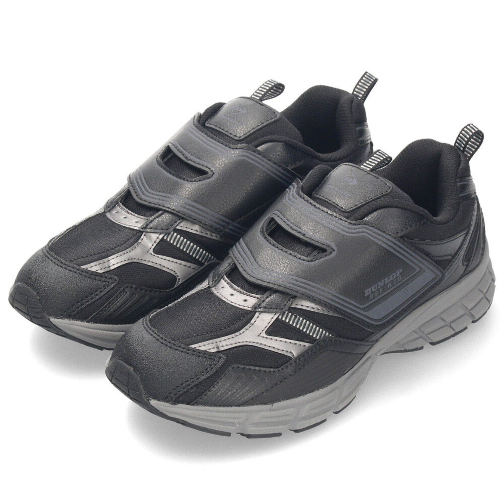 ダンロップ スニーカー メンズ 靴 ウォーキングシューズ 幅広 軽い 撥水 ダンロップリファインド DM2021 M2021 ホワイト ブラック ベージュ 黒 白 ベルクロ 面ファスナー DUNLOP REFINED