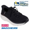 スケッチャーズ スリップインズ レディース スリッポン デラックス ウォーカー スリム ムーブメント ノーマル幅 SKECHERS Slip-ins 150105 D'LUX WALKER 2.0 THRILL MOVEMENT 洗濯機洗い可 ハンズフリー 黒 スニーカー