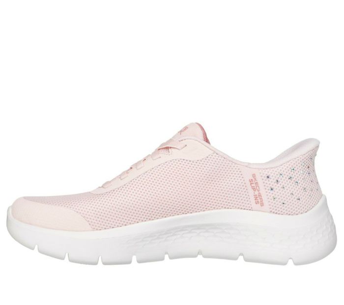 スケッチャーズ スリップインズ レディース スニーカー ハンズフリー スリッポン ウォーキングシューズ SKECHERS Slip-ins ゴー ウォーク フレックス クリスタ 125502 ブラック ピンク 靴 履きやすい ゴム紐 ノーマル幅 黒