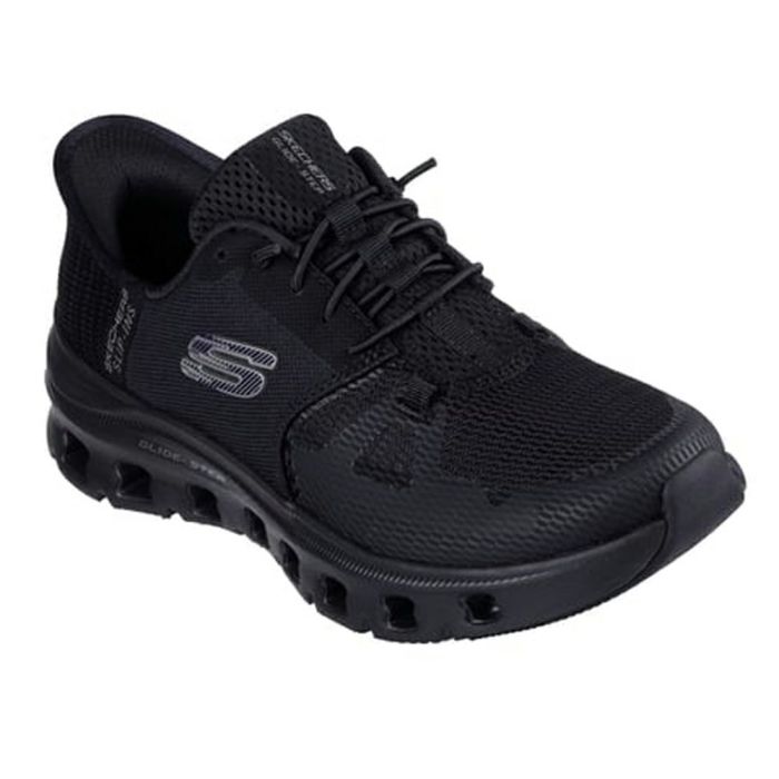 スケッチャーズ スリップインズ レディース スニーカー 厚底 ハンズフリー スリッポン ウォーキングシューズ SKECHERS Slip-ins グライドステップ プロ 150420 靴 履きやすい ゴム紐 ノーマル幅 黒