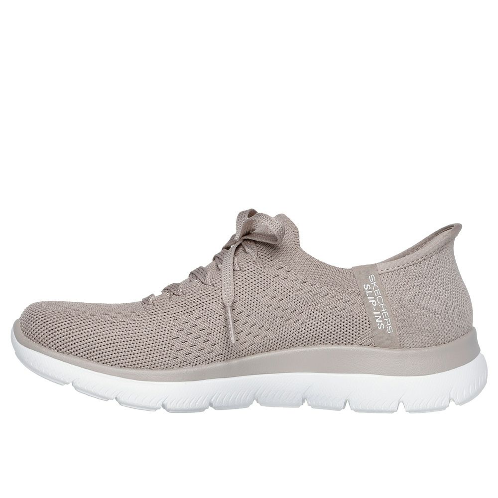 スケッチャーズ スリップインズ ハンズフリー スリッポン スニーカー レディース サミッツ ニュー デイリー Slip-ins SKECHERS 150263 SUMMITS NEW DAILY BBK TPE ブラック 黒 トープ ノーマル幅 履きやすい 紐靴
