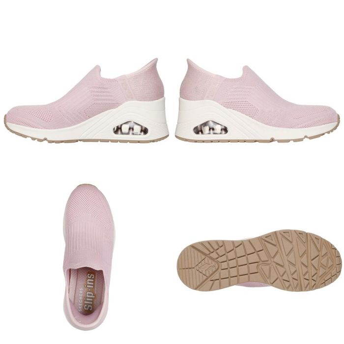 スケッチャーズ スリップインズ ハンズフリー スリッポン スニーカー レディース ウノ ウェッジ キッキング ニット Slip-ins SKECHERS 177523 UNO WEDGE KICKIN' KNIT ブラック 黒 ブラッシュピンク オフホワイト 白 ノーマル幅 履きやすい