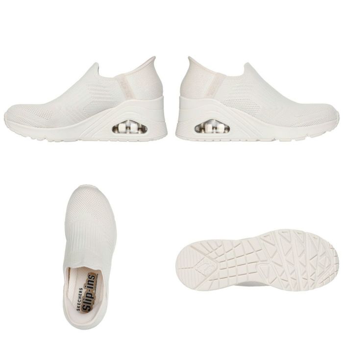 スケッチャーズ スリップインズ ハンズフリー スリッポン スニーカー レディース ウノ ウェッジ キッキング ニット Slip-ins SKECHERS 177523 UNO WEDGE KICKIN' KNIT ブラック 黒 ブラッシュピンク オフホワイト 白 ノーマル幅 履きやすい